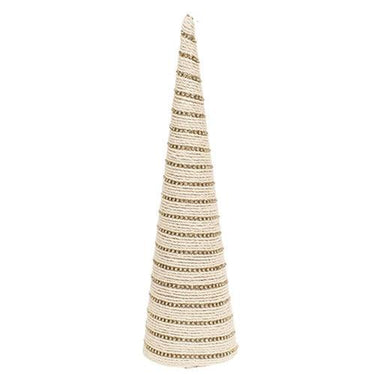 Diamond Wrapped Ivory Jute Cone Tree 18 - The Fox Decor